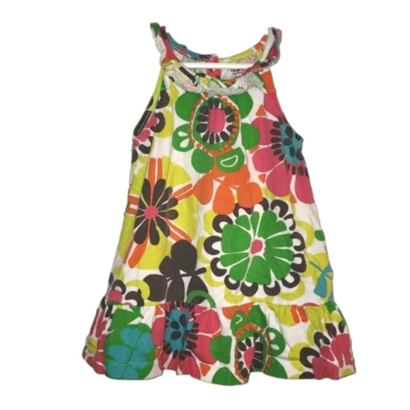 Carters Bright Floral Dress with Snaps in Back - Picture 1 of 6